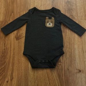 10/$10 Cat and Jack Gray Bear Bodysuit 0-3m